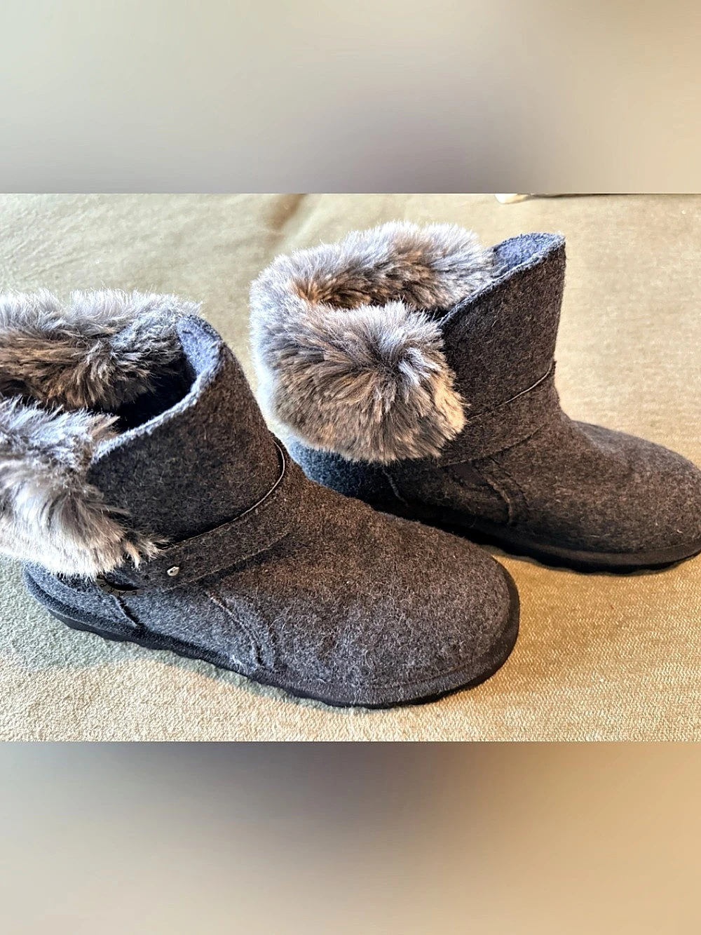 Bearpaw Koko Winter Boot Fur Trim Winter Boots Gray 8